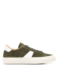 Baskets basses en daim olive Scarosso