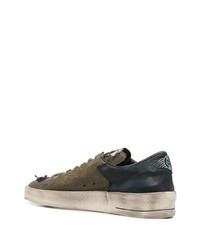 Baskets basses en daim olive Golden Goose