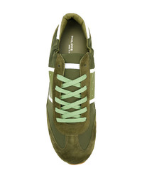 Baskets basses en daim olive Philippe Model