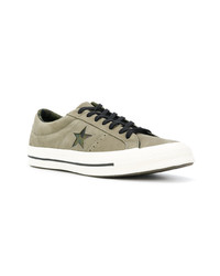 Baskets basses en daim olive Converse