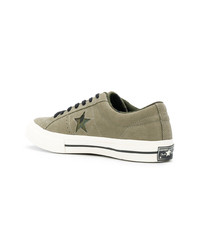 Baskets basses en daim olive Converse