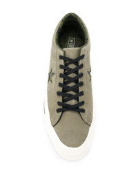 Baskets basses en daim olive Converse