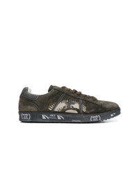 Baskets basses en daim olive White Premiata