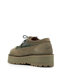 Baskets basses en daim olive White Mountaineering