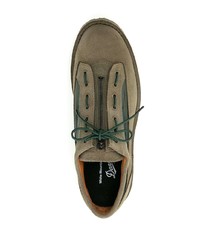 Baskets basses en daim olive White Mountaineering