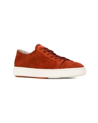 Baskets basses en daim orange Santoni