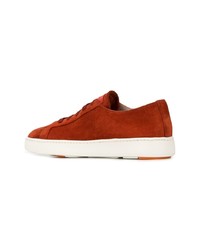 Baskets basses en daim orange Santoni