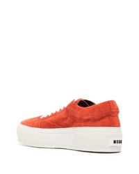 Baskets basses en daim orange MSGM