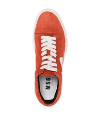 Baskets basses en daim orange MSGM