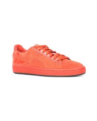 Baskets basses en daim orange Puma