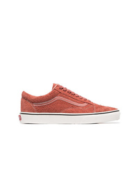 Baskets basses en daim orange Vans