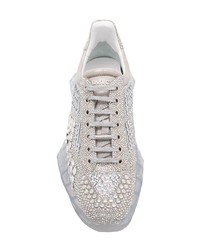 Baskets basses en daim ornées beiges Jimmy Choo