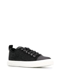 Baskets basses en daim ornées noires Giuseppe Zanotti