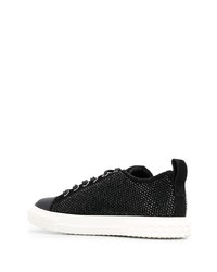 Baskets basses en daim ornées noires Giuseppe Zanotti