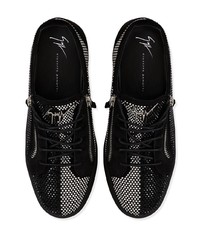 Baskets basses en daim ornées noires Giuseppe Zanotti