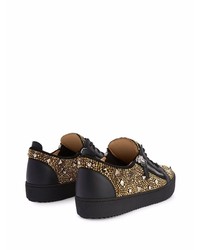 Baskets basses en daim ornées noires Giuseppe Zanotti