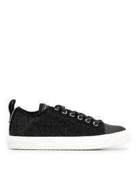 Baskets basses en daim ornées noires Giuseppe Zanotti