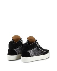 Baskets basses en daim ornées noires Giuseppe Zanotti