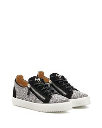 Baskets basses en daim ornées noires Giuseppe Zanotti