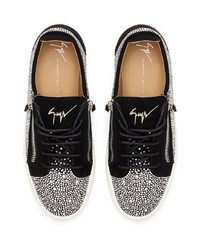 Baskets basses en daim ornées noires Giuseppe Zanotti