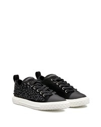 Baskets basses en daim ornées noires Giuseppe Zanotti