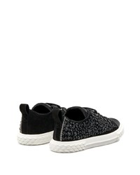 Baskets basses en daim ornées noires Giuseppe Zanotti