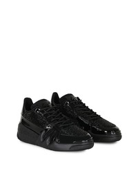 Baskets basses en daim ornées noires Giuseppe Zanotti