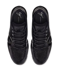 Baskets basses en daim ornées noires Giuseppe Zanotti