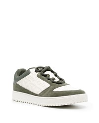 Baskets basses en daim ornées olive Emporio Armani