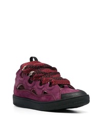 Baskets basses en daim pourpre foncé Lanvin