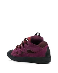 Baskets basses en daim pourpre foncé Lanvin