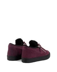 Baskets basses en daim pourpre foncé Giuseppe Zanotti