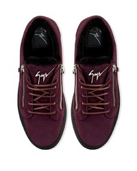 Baskets basses en daim pourpre foncé Giuseppe Zanotti