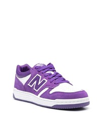 Baskets basses en daim pourpres New Balance