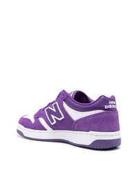 Baskets basses en daim pourpres New Balance