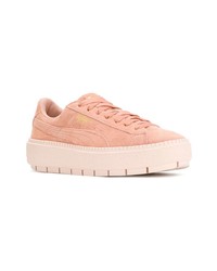 Baskets basses en daim roses Puma