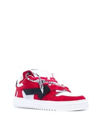 Baskets basses en daim rouge et blanc Off-White