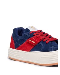 Baskets basses en daim rouge et bleu marine Palm Angels