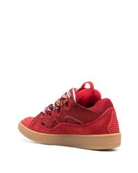 Baskets basses en daim rouges Lanvin