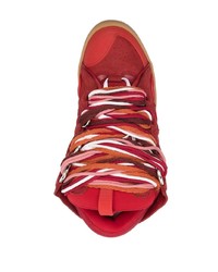 Baskets basses en daim rouges Lanvin