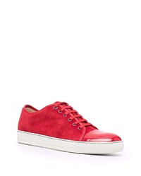 Baskets basses en daim rouges Lanvin