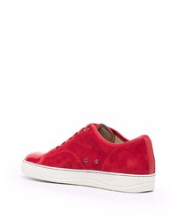 Baskets basses en daim rouges Lanvin