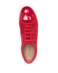 Baskets basses en daim rouges Lanvin