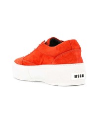 Baskets basses en daim rouges MSGM