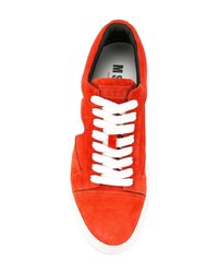 Baskets basses en daim rouges MSGM