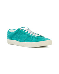 Baskets basses en daim turquoise Saint Laurent