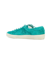 Baskets basses en daim turquoise Saint Laurent