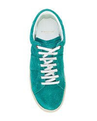 Baskets basses en daim turquoise Saint Laurent