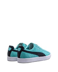 Baskets basses en daim turquoise Puma