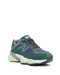 Baskets basses en daim vert foncé New Balance